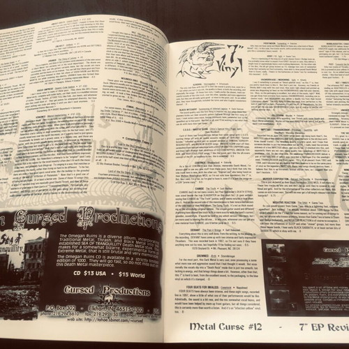 Metal Curse #12 1999 like new fanzine with Impetigo, Morbid Angel