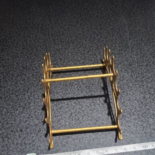 Metal pen and brush stand with gold finish like new