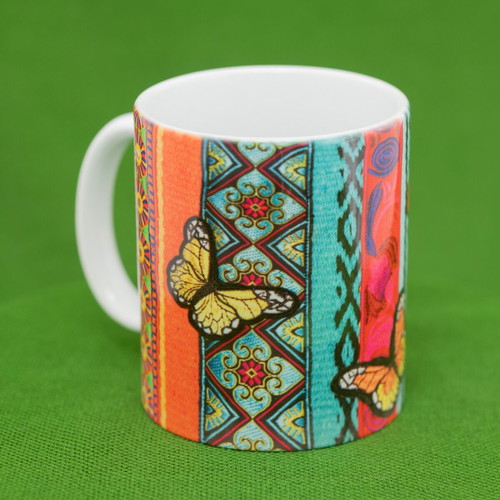 Ceramic mug Secret Garden new with boho motifs