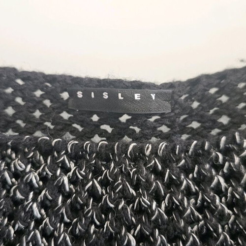 Sisley black and silver mesh sweater XS like new