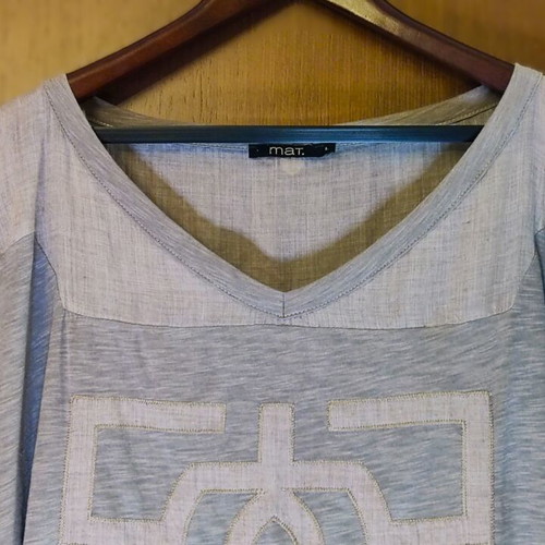 Mat Fashion Plus Size Blouse Large beige gray melange like new