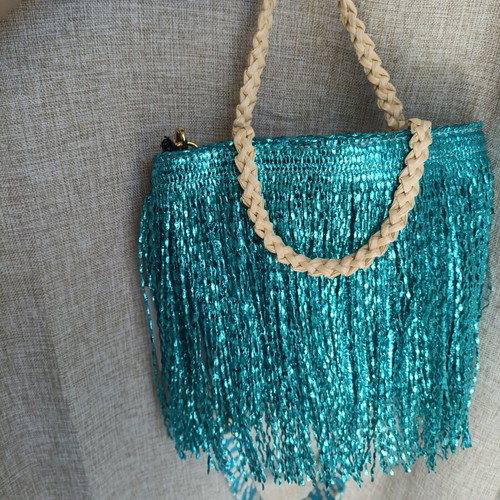 ViaMailBag Kos Glitter crossbody bag new, luxury Italian raffia