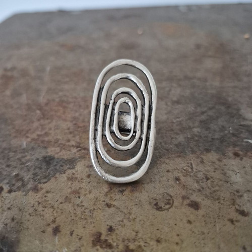 Zamak ring adjustable size, silver color, new