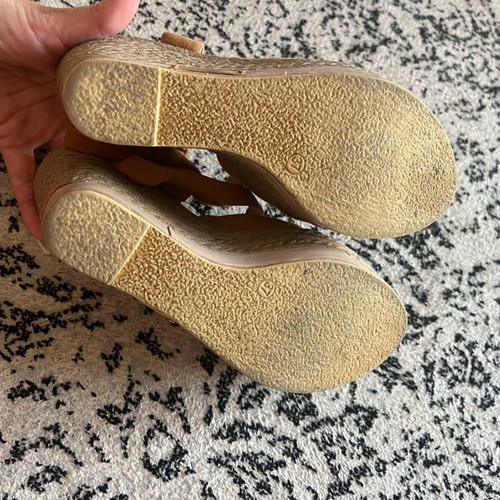 Creazioni women's platform sandals size 37 used, brown, back tie