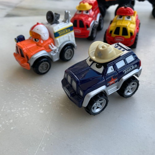 Metallic toy cars Tonka Hasbro and DC Comics used