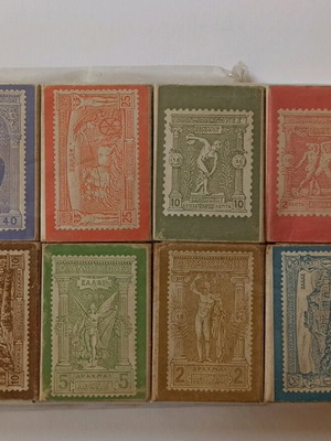 Collectible matchboxes used with 1896 Olympic Games designs