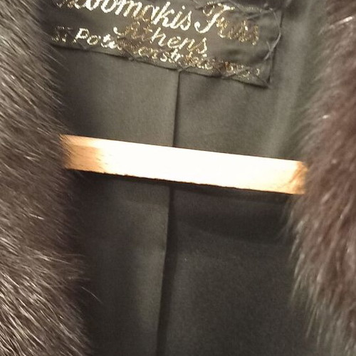 Black mink fur coat, single piece, like new