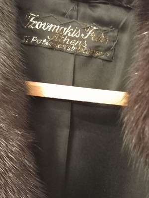 Black mink fur coat, single piece, like new