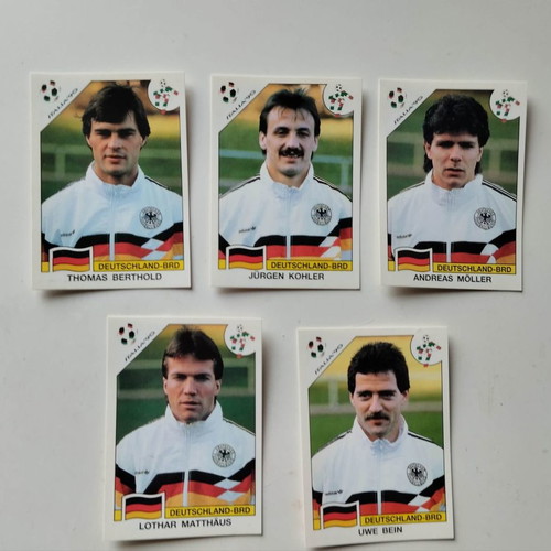 Panini Germany stickers used, pack of 5 (Italia '90)