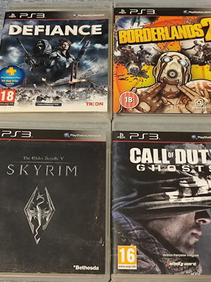 PlayStation 3 games pack used, Defiance, Borderlands, Call of Duty, Skyrim