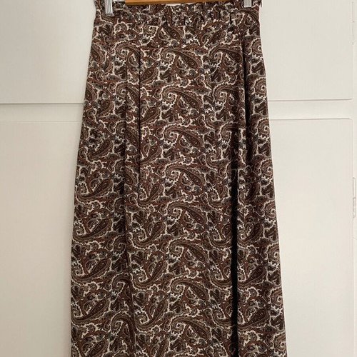 Midi skirt with paisley pattern, brown, used, size L