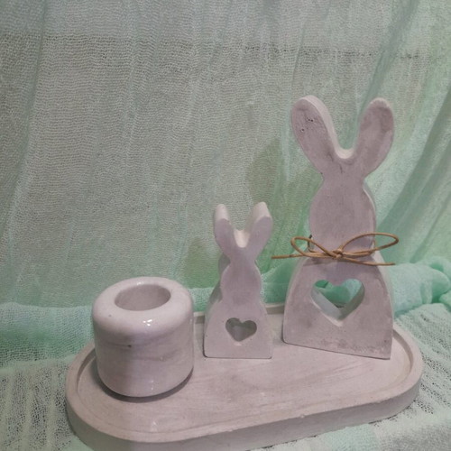 Plaster decorative items and handmade candle holder new