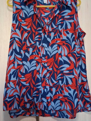 Short shirt in blouse style like new, blue and turquoise