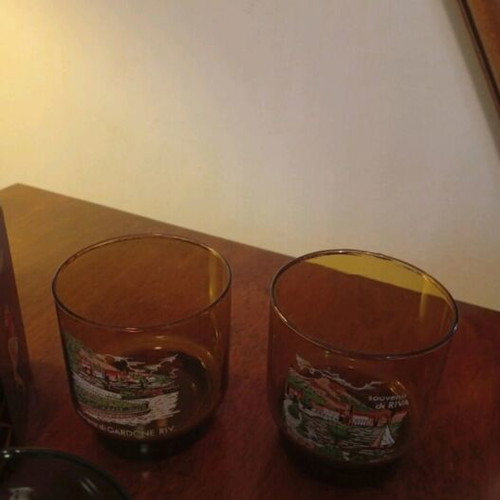 Vintage 1960 Barware Set with Decanter and 6 Whiskey Glasses, like new