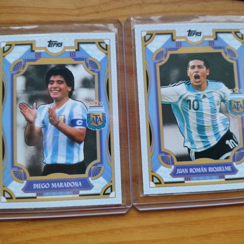 Topps Maradona and Riquelme Argentina team card set