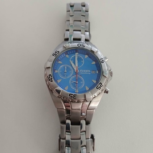 Fossil Blue ch-2383 men's wristwatch used, small scratch