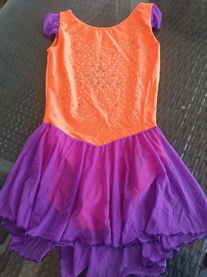 Handmade orange-purple dance dress for 7–8 years like new