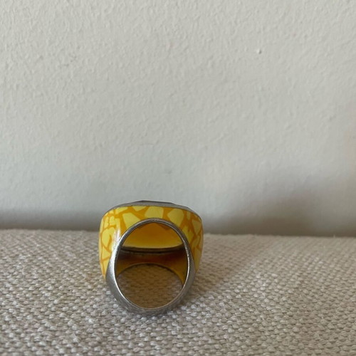 Statement ring silver with large citrine like new