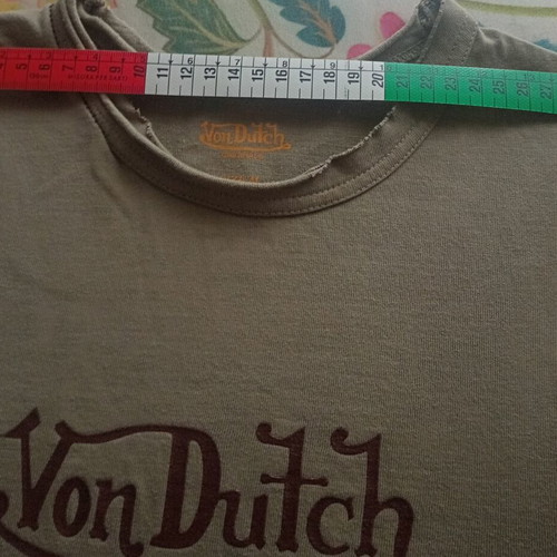 Von Dutch tank top vintage Y2K rare, like new, khaki with split-back hem