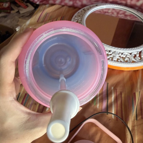 Water Bottle with Time Markers and Straw like new, large capacity
