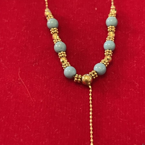 Gold 585 necklace with turquoise, like new