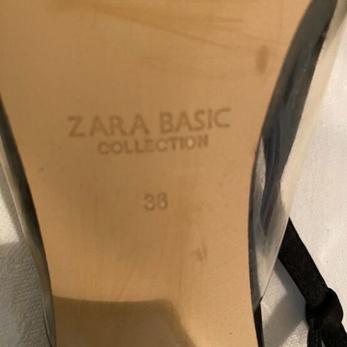 Zara Basic black satin transparent sandals like new, size 36
