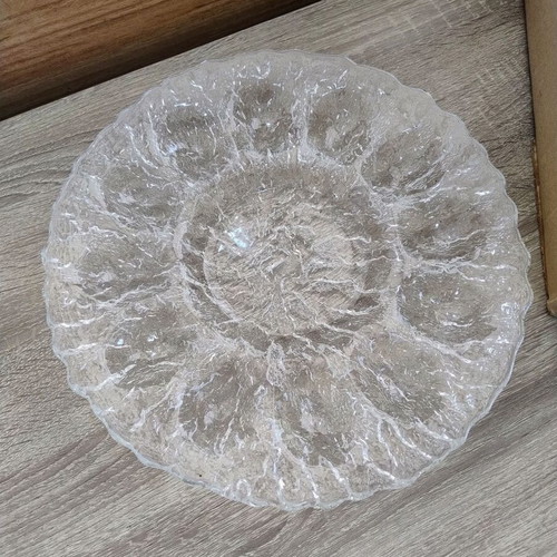 Glass egg platter like new, 30 cm diameter