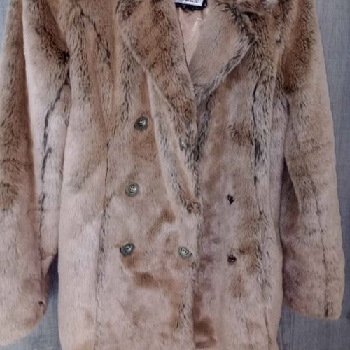 Tally Weil synthetic fur used, beige and black, size Medium