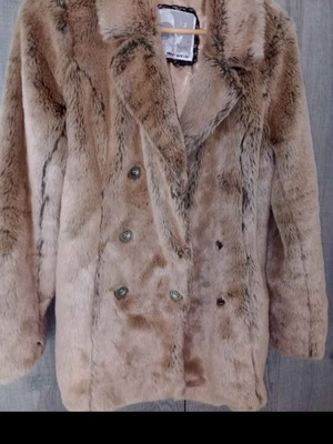 Tally Weil synthetic fur used, beige and black, size Medium