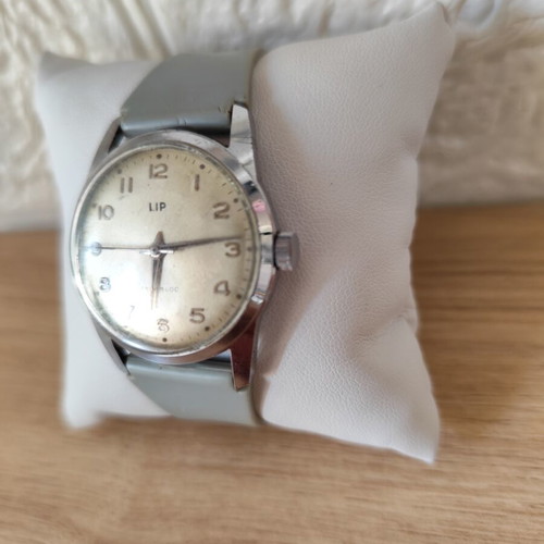 Lip Incabloc R23 vintage wristwatch used, mechanical, grey