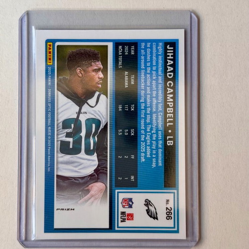 2025 Panini Donruss Optic Jihaad Campbell Purple Shock Rated Rookie Card