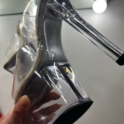 Pleaser USA transparent sandals used, size 36, white