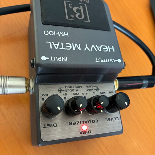 Heavy metal distortion pedal for electric guitar used