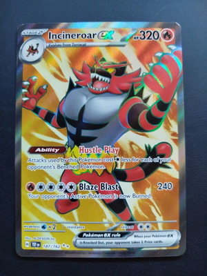 Pokemon Incineroar ex TEF 187 Full Art card new