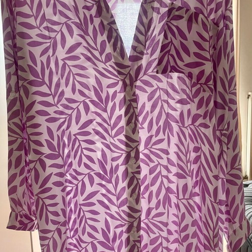 Nisw shirt dress violet with white floral, like new, size M