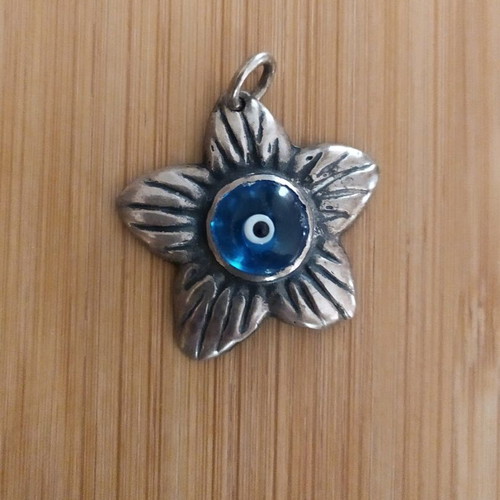 Silver .925 pendant amulet new with evil eye