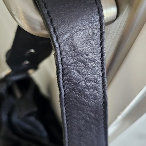 Berge shoulder bag used, leather, black