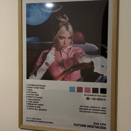 Dua Lipa Future Nostalgia HD album cover poster with frame new