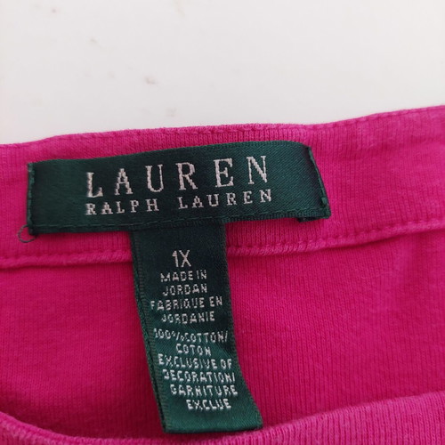 Lauren Ralph Lauren fuchsia cotton short-sleeve blouse XL like new