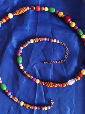Vintage multicolor beaded necklace gypsy style new
