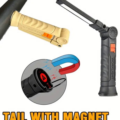 Foldable multifunctional flashlight new, rechargeable with magnetic base