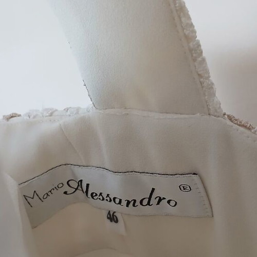 Mario Alessandro maxi dress with matching scarf, like new, beige and gold
