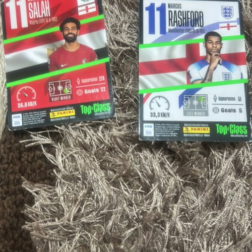 Super Sonic Cards Salah and Rashford like new