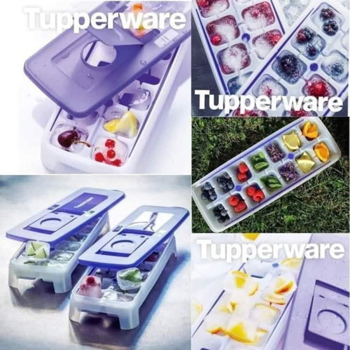 Tupperware Ice Cube Tray with Lid and Silicone Base new