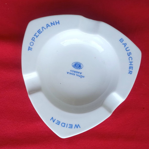 Collectible vintage 1961 ashtray from Xenia Andros hotel like new