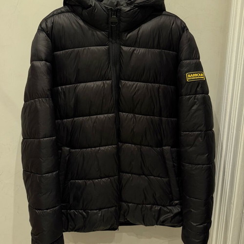 Barbour International fiber down jacket size Large like new, black