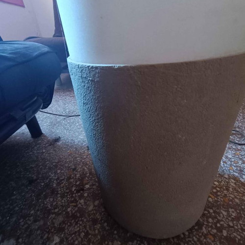 Floor lamp large column used, handmade with wood and LED