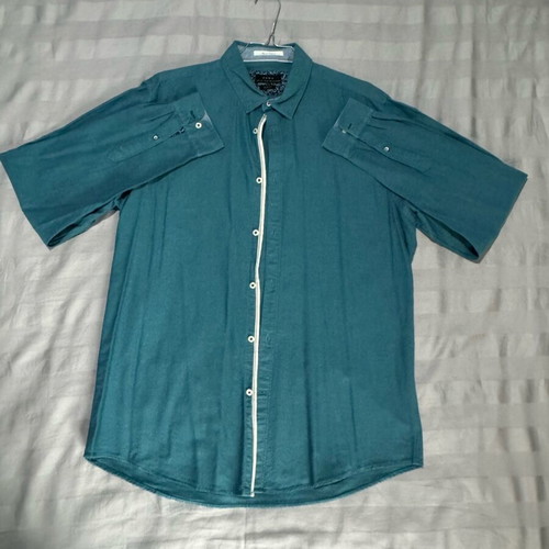 Zara Man shirt forest green slim fit, like new, size L
