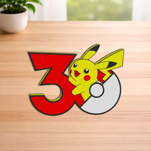 30 Years Pokemon Logo 3D printed new, size 20x15cm