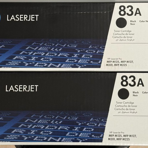 HP 83A Genuine Black Laser Printer Toner 2pcs (CF283)